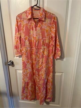 J.McLaughlin summer dress size Med orange, pink, and yellow